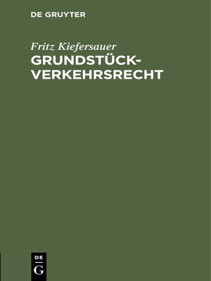 cover image of Grundstückverkehrsrecht